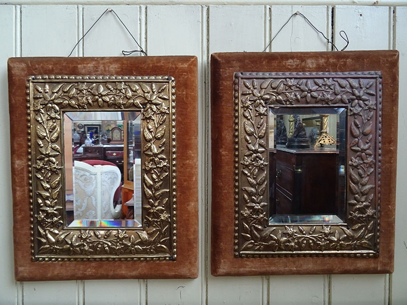 A Pair of Victorian Brass framed wall mirrors